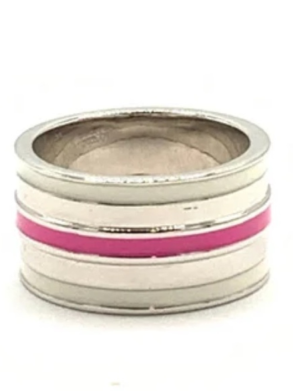 Lia Sophia Pink/White Wide Band Ring